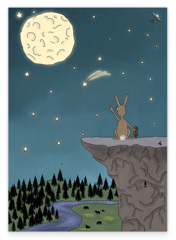 Käfer und Hase schauen in die Sterne