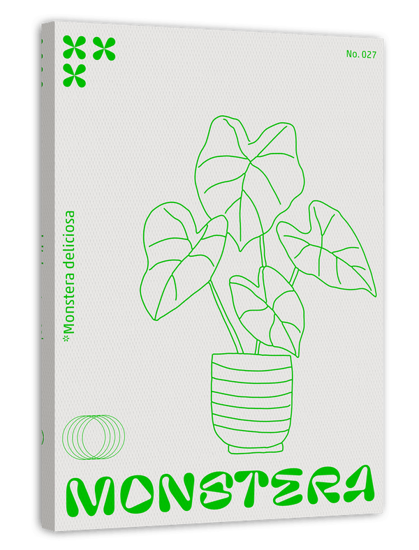Monstera Deliciosa im Line Art Stil