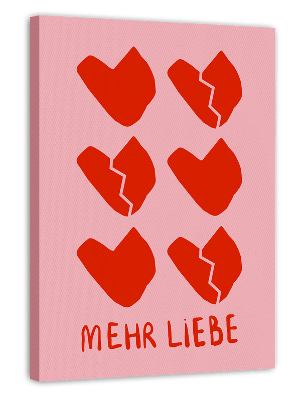 Mehr Liebe - Herzen auf rosa Hintergrund