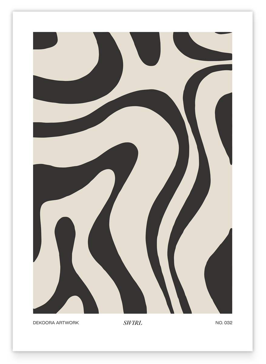 Modern Swirl in Schwarz-Weiß