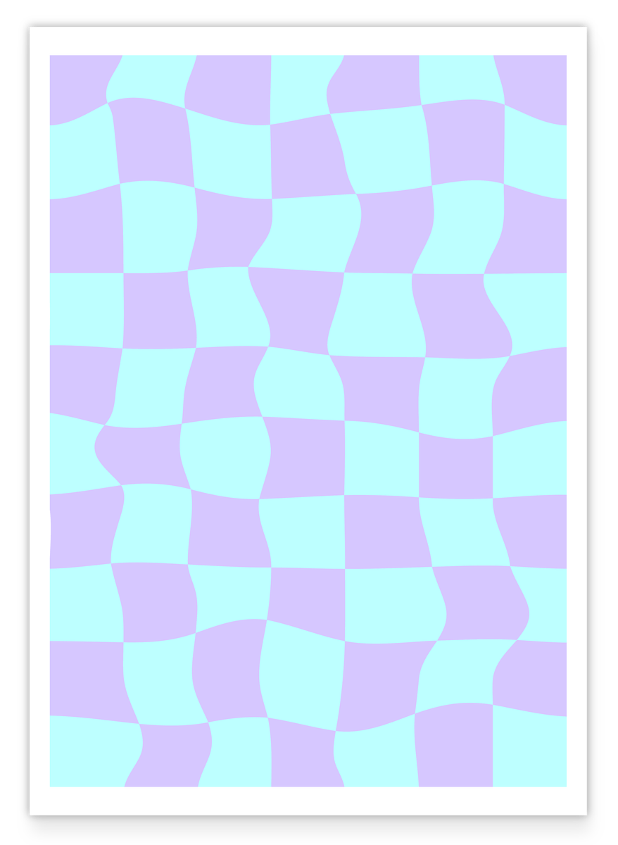 Schachbrett Muster in Violett und Hellblau