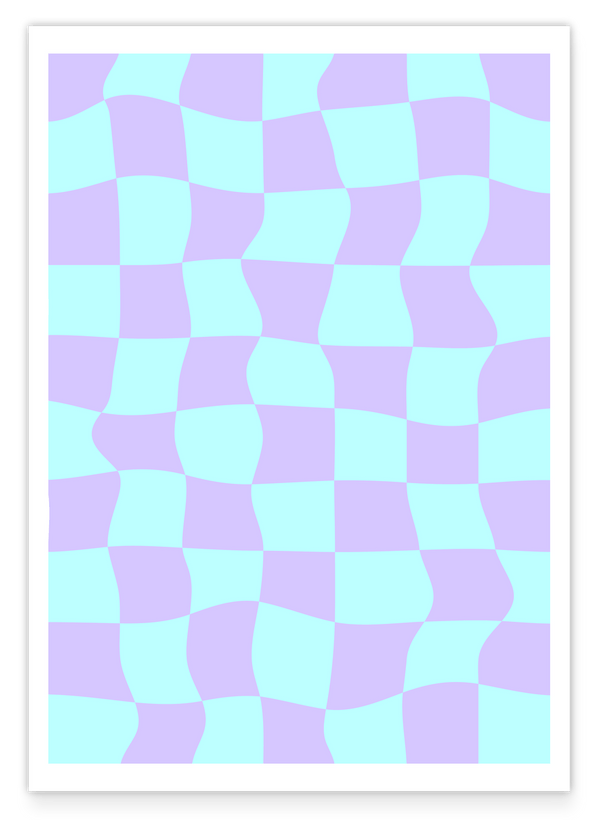 Schachbrett Muster in Violett und Hellblau