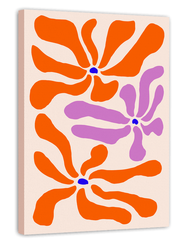 Retro Blumen Muster in Orange