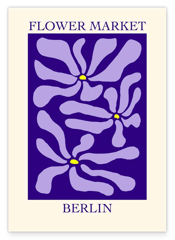 Berlin Flower Market - Blumen-Muster in Violett