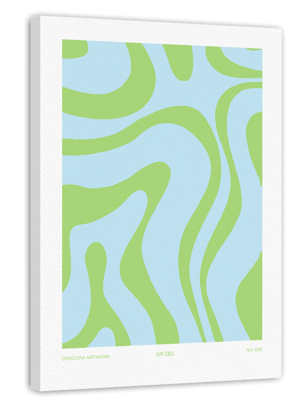 Retro Swirl in Blau und Grün
