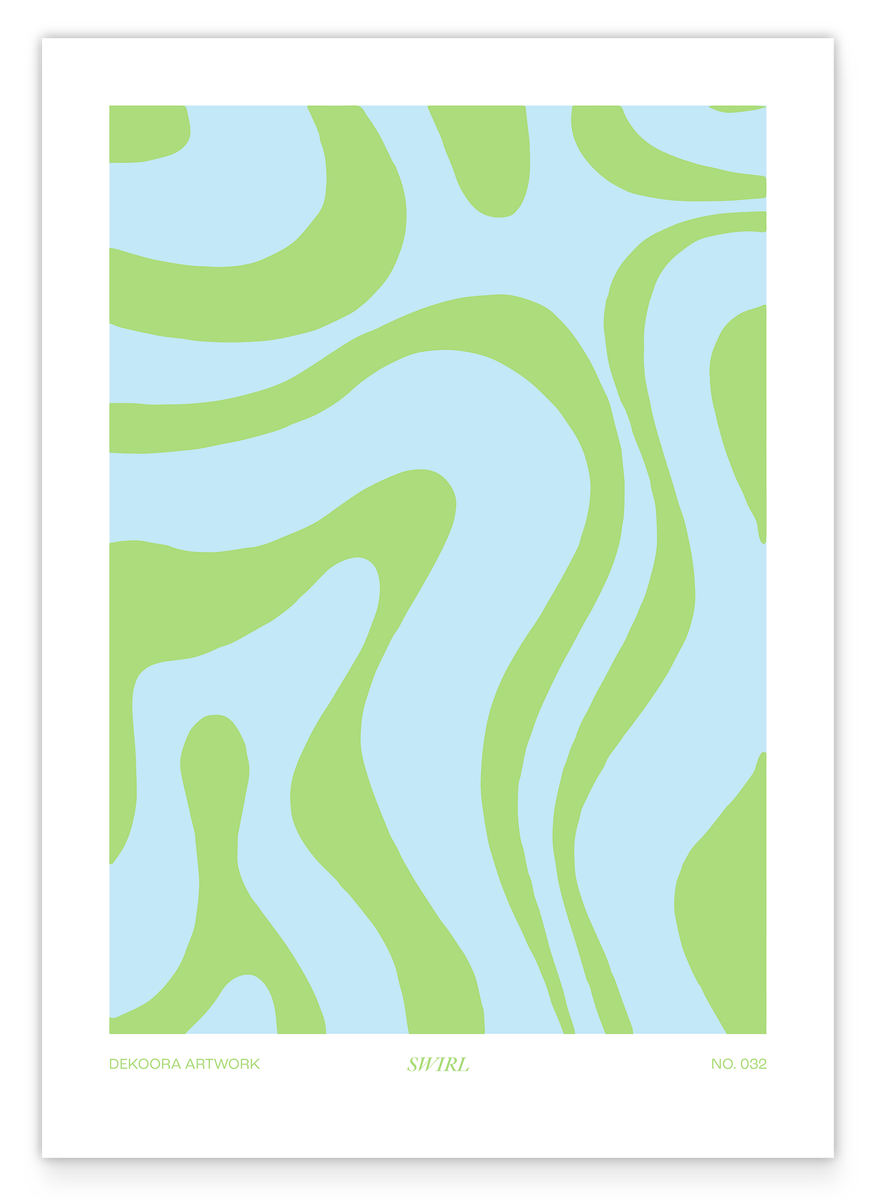 Retro Swirl in Blau und Grün