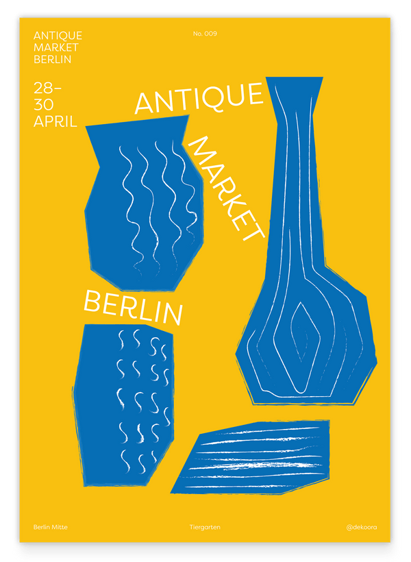 Abstrakte blaue Vasen - Antique Market Berlin