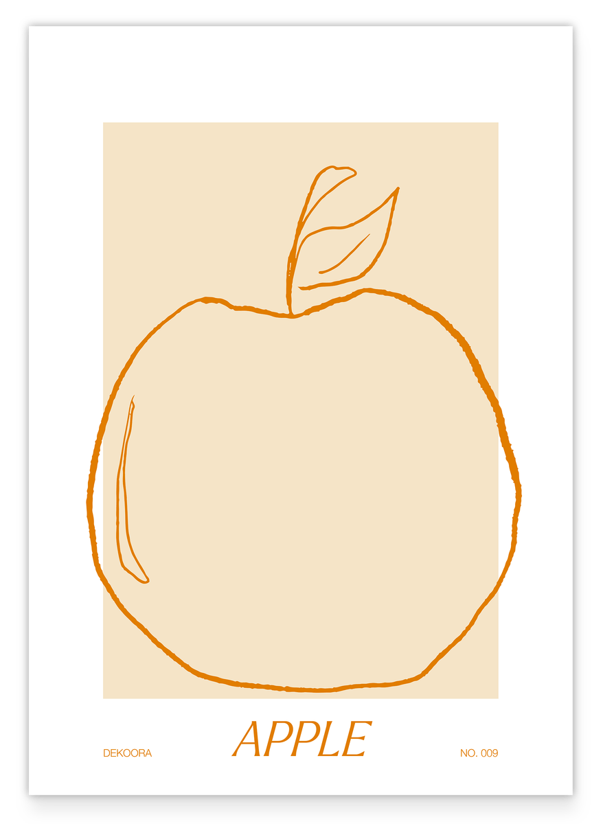Apfel im Line Art Stil
