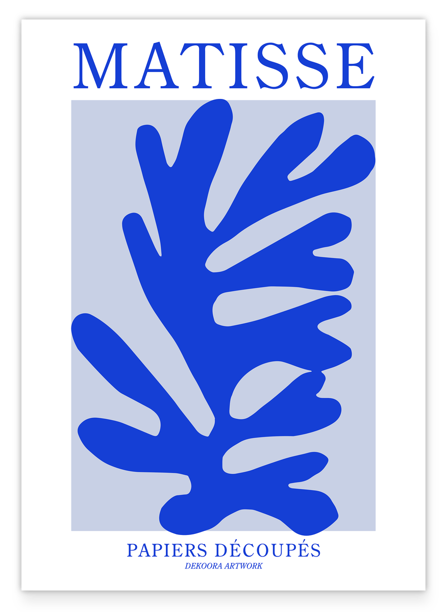 Blaue Koralle mit weißem Rand - Matisse inspiriert