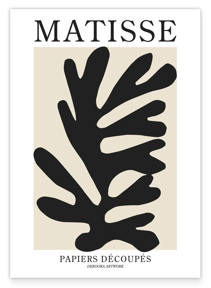 Schwarze Koralle mit weißem Rand - Matisse inspiriert