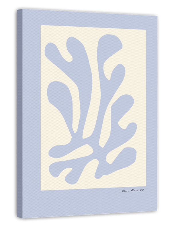 Abstraktes Blatt in Hellblau - Matisse inspiriert