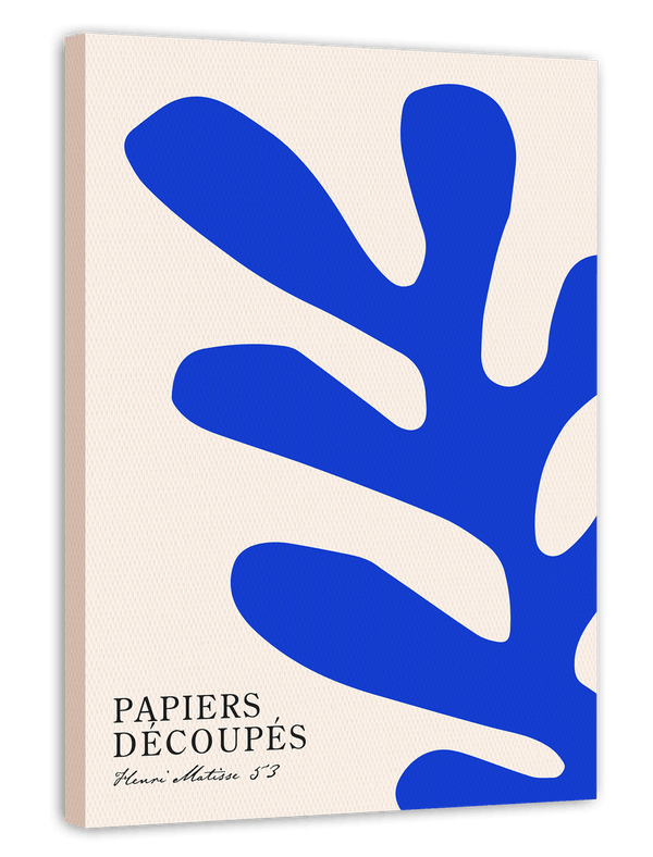 Abstraktes Blatt in Blau von Matisse inspiriert