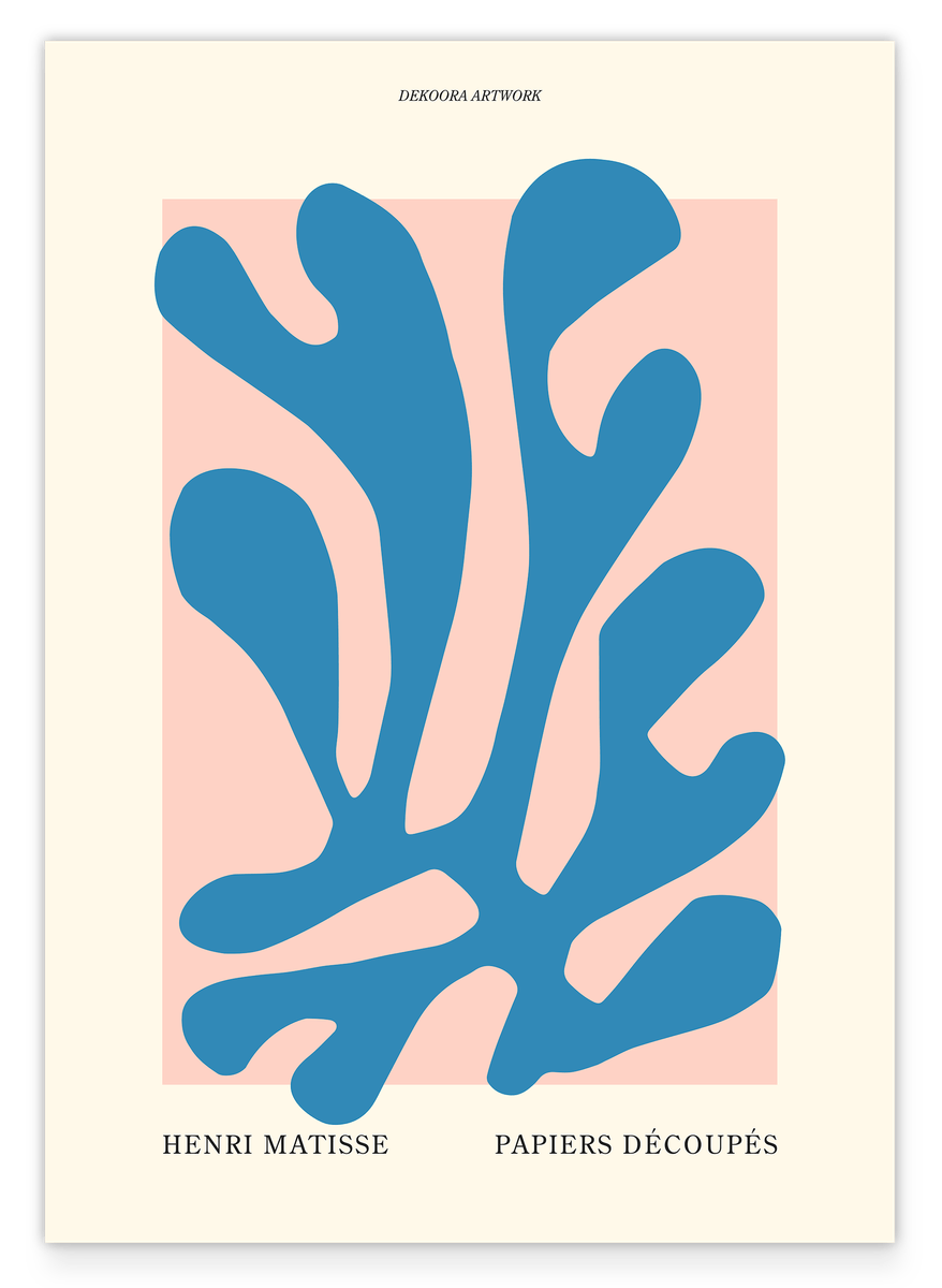 Abstraktes Blatt in Petrol - Matisse inspiriert