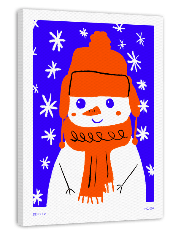 Schneemann mit Pudelmütze - Weiße Weihnachten