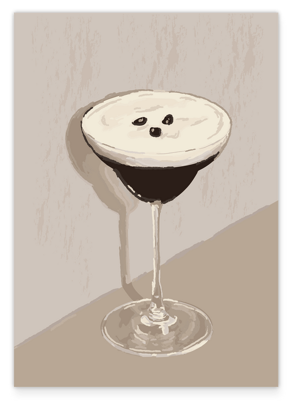 Espresso Martini mit Kaffeebohnen