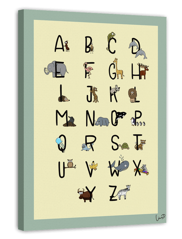 ABC Poster mit Tieren - Deutsches Alphabet