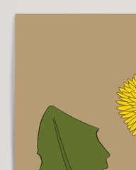 After Hover: Biene untersucht Löwenzahn - Süße Natur-Illustration für das Kinderzimmer