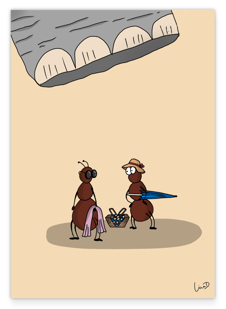 Strandtag - Lustige Tier-Illustration mit Ameisen