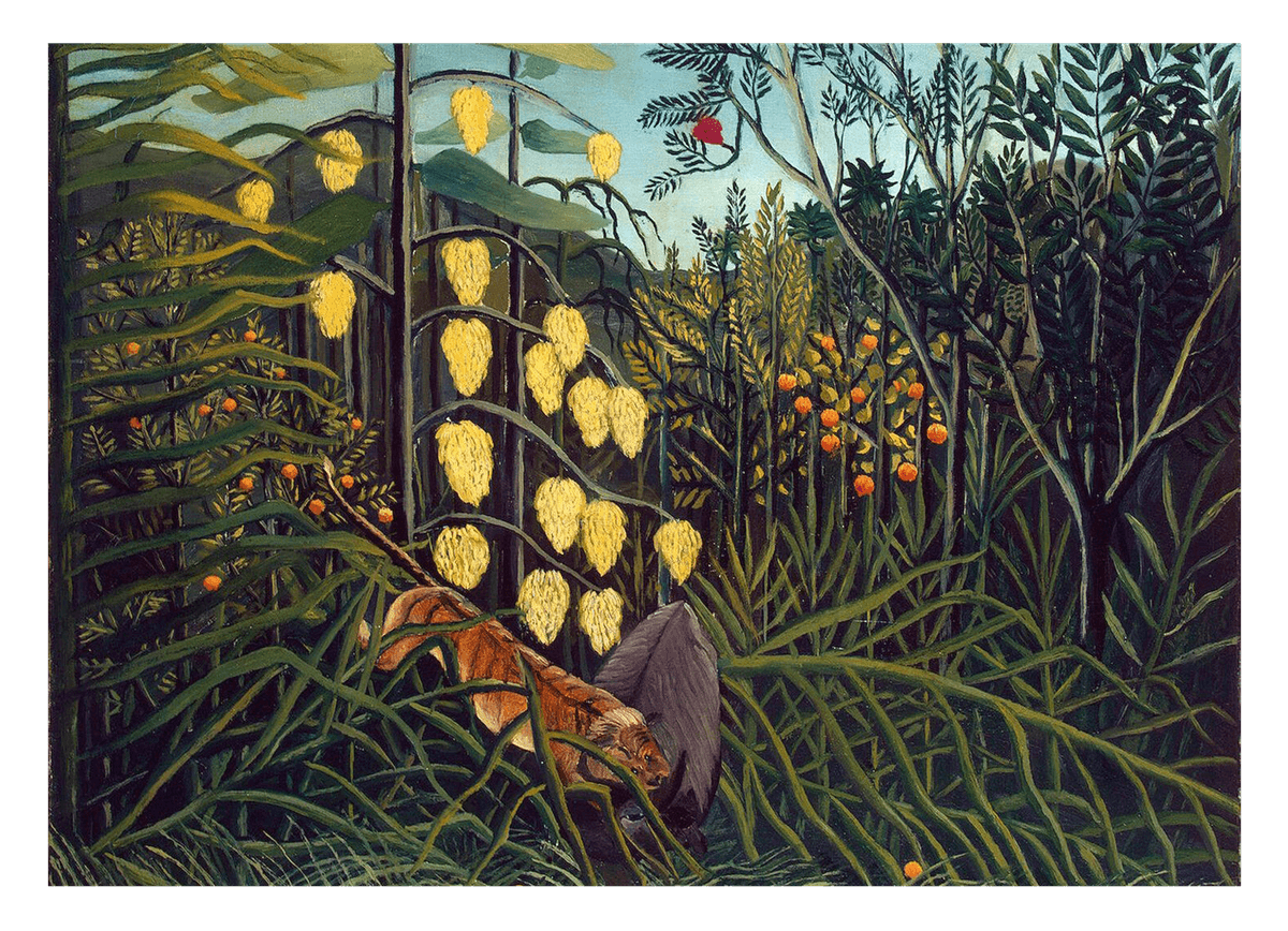 Henri Rousseau - Kampf zwischen Tiger und Büffel