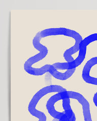 After Hover: Watercolour Line Art abstrakt in Blau