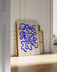 After Hover: Watercolour Line Art abstrakt in Blau