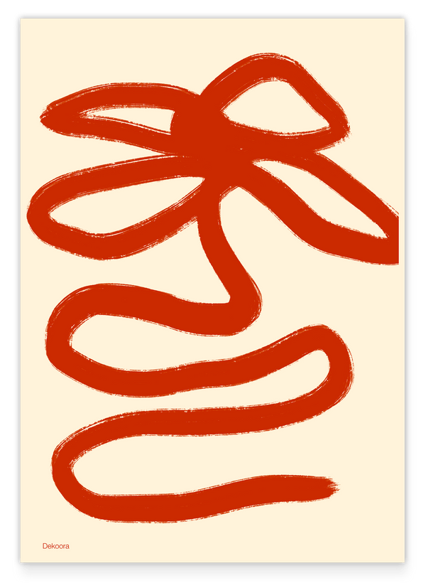 Red Flower Art I - Abstrakte Blumen-Illustration