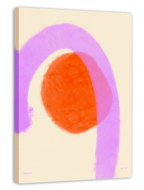 Aquarell Art in Pink-Orange No. 1 - Kreis mit Kurve