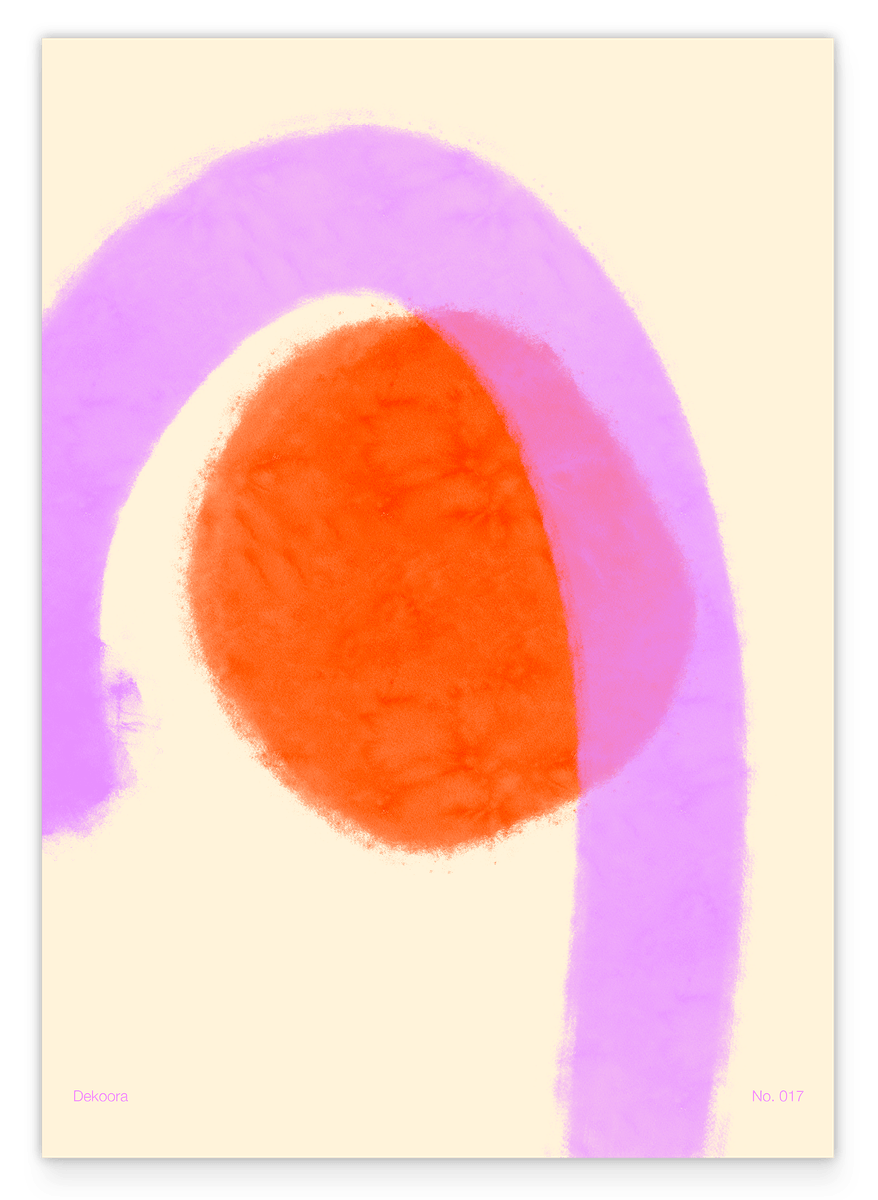 Aquarell Art in Pink-Orange No. 1 - Kreis mit Kurve