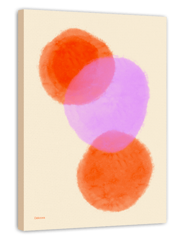 Aquarell Art in Pink-Orange No. 2 - Drei Kreise