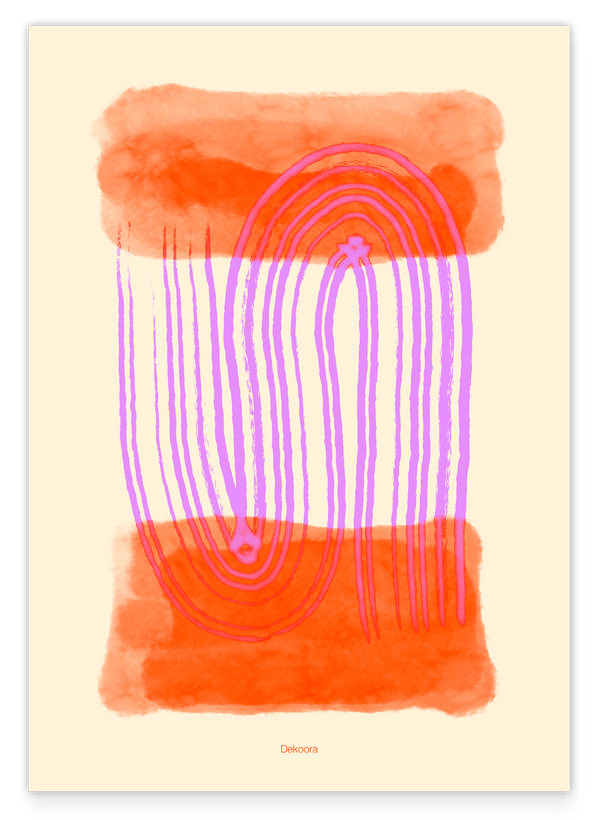 Aquarell Art in Pink-Orange No. 3 - Bogen Muster