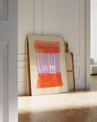 After Hover: Aquarell Art in Pink-Orange No. 3 - Bogen Muster