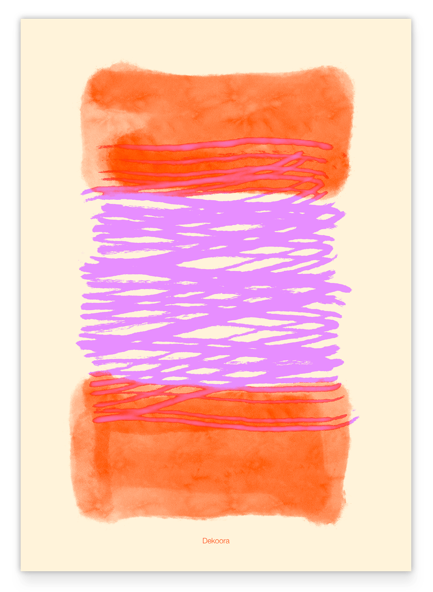 Aquarell Art in Pink-Orange No. 4 - Pinselstriche