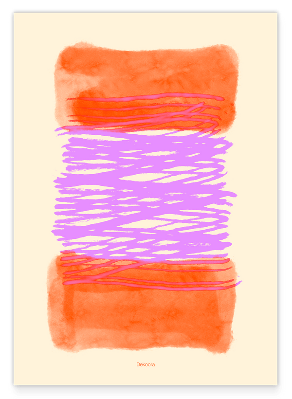 Aquarell Art in Pink-Orange No. 4 - Pinselstriche