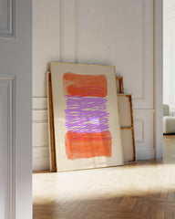 After Hover: Aquarell Art in Pink-Orange No. 4 - Pinselstriche