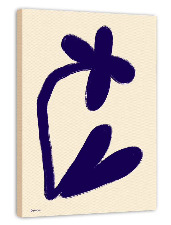 Blue Flower Art III - Minimalistische Blumen-Illustration