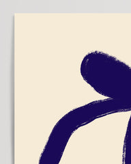 After Hover: Blue Flower Art III - Minimalistische Blumen-Illustration
