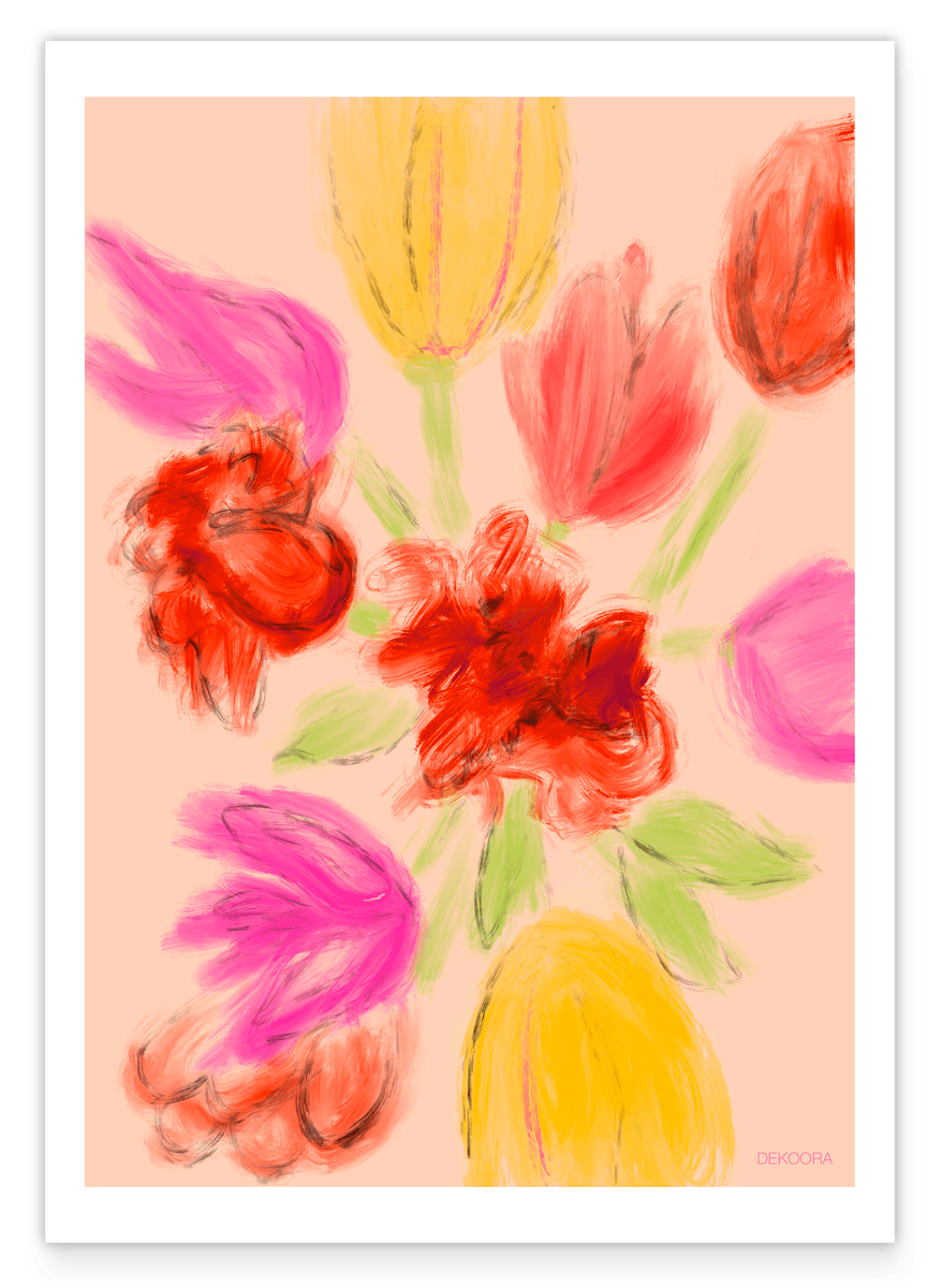 Tulpenstrauß Kunstdruck 