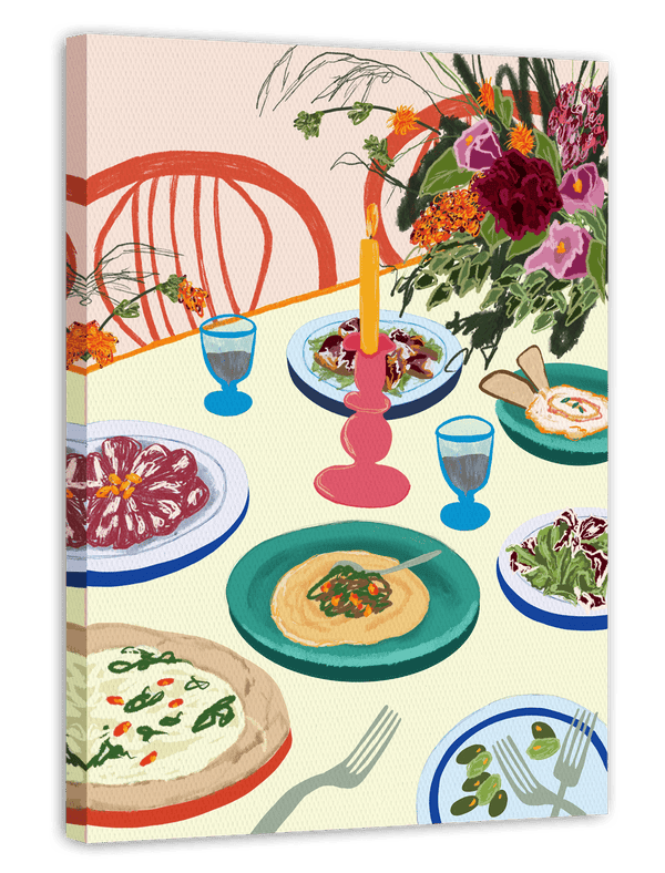 Tapas Liebe - Esszimmer Tisch mit Boho Vibes