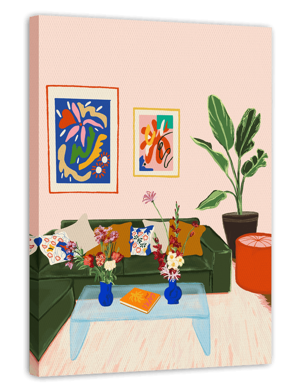 Buntes Wohnzimmer im modernen Stil