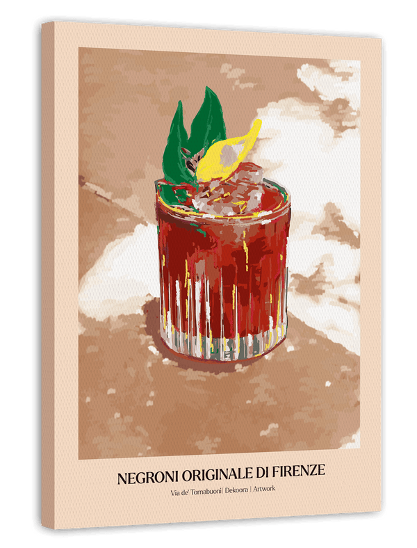 Negroni Originale di Firenze - Moderne Cocktail Illustration