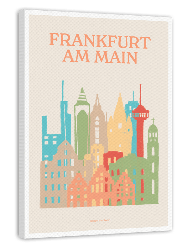 Frankfurt am Main - Souvenir Illustration mit Skyline