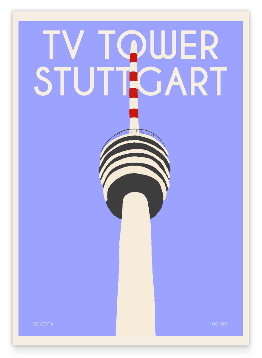 Stuttgart TV Tower: Abstrakte Illustration des Fernsehturms