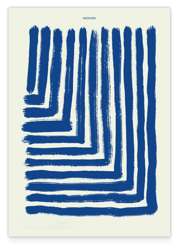 Abstrakte Dreiecke: Geometrische Pinselstriche in Blau