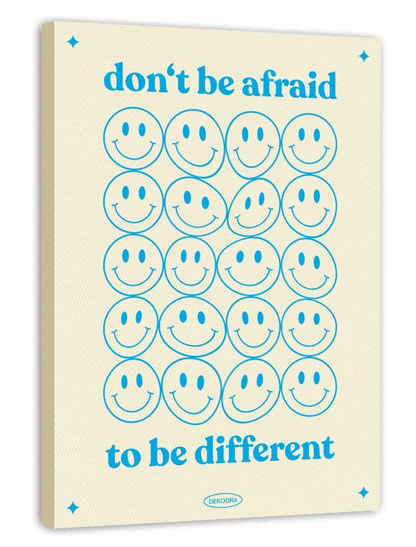 Don't be afraid to be different - Smiley Spruchbild