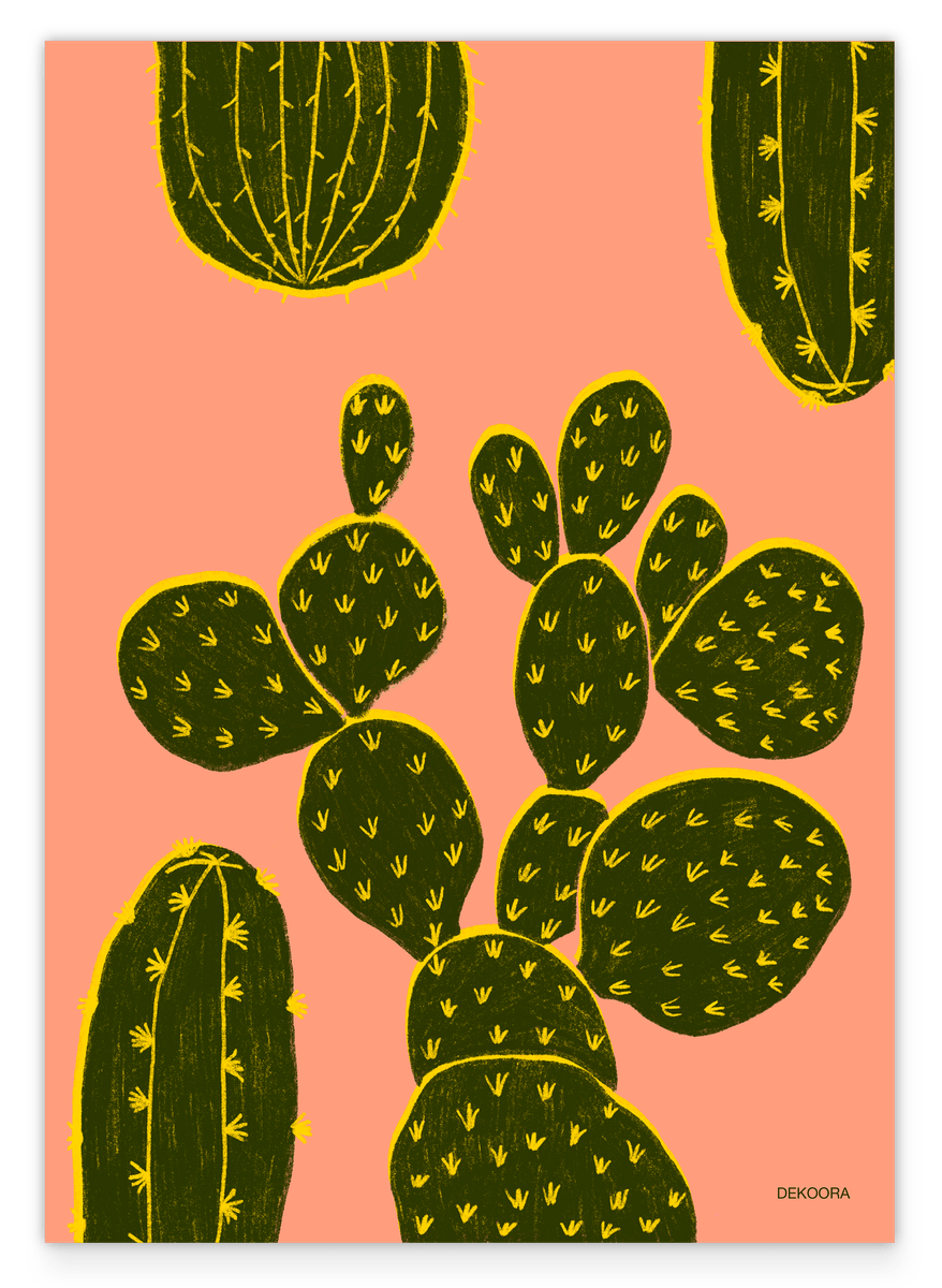 Abstrakte Kaktus Illustration - Opuntia Verde