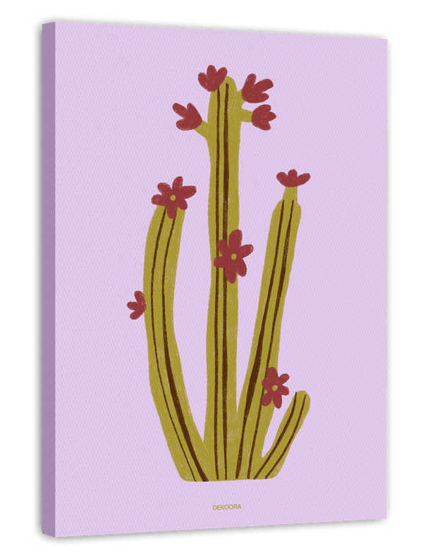 Kaktus mit Blüten - Moderne Pflanzen Illustration