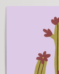 After Hover: Kaktus mit Blüten - Moderne Pflanzen Illustration