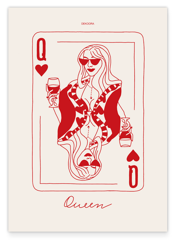 Queen - Herzdame mit Weinglas