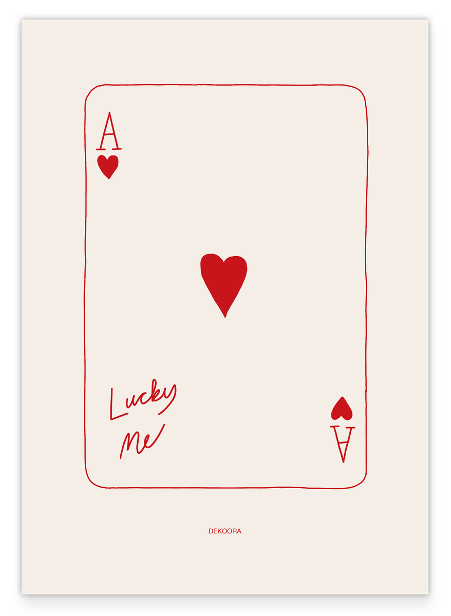 Lucky Me - Herz Ass-Spielkarte