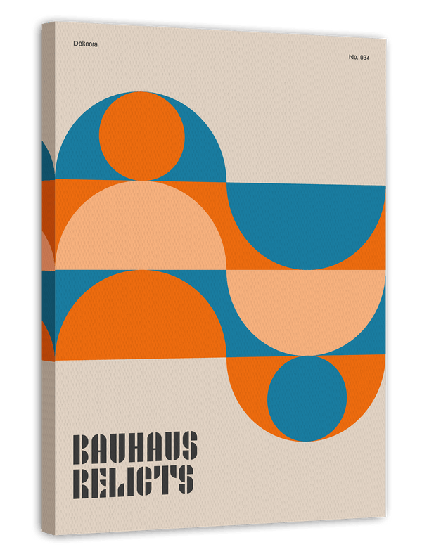 Bauhaus Relicts - Retro Muster in Orange-Blau